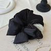 Black Pearl Bow Scrunchie: Elegant & Versatile Cotton Hair Accessory