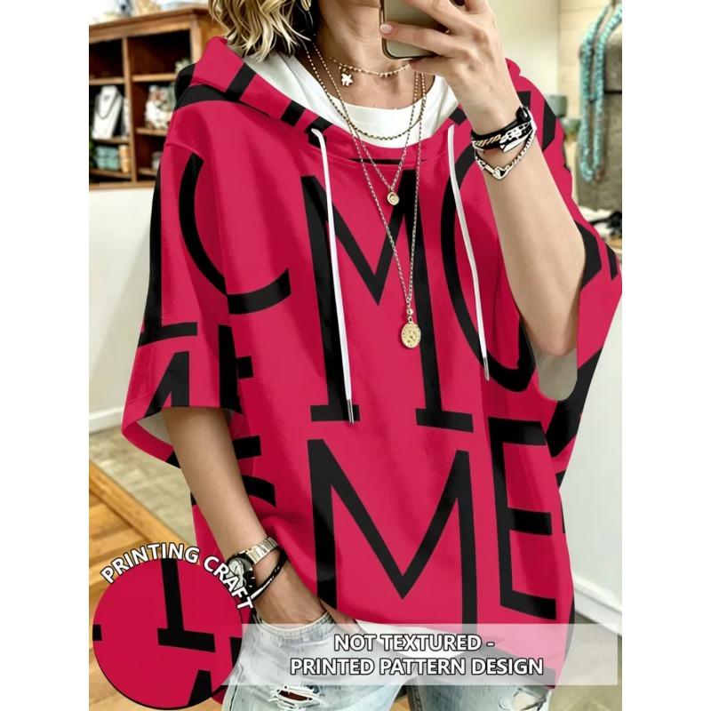 Damen Kapuzenpullover lässig mit halbem Ärmel