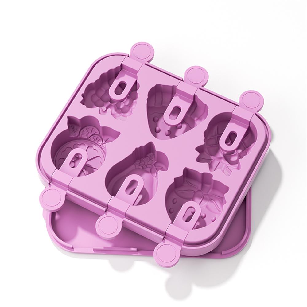 Silikonová forma na nanuky 6-jamková Tvar ovoce Mini forma na nanuky Zábavný tvar Forma na domácí nanuky Bez BPA