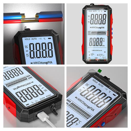 Rechargeable Smart Digital Multimeter Tester Fully Automatic Ambient Temperature Gauge Multimeter with Large Display Flashlight