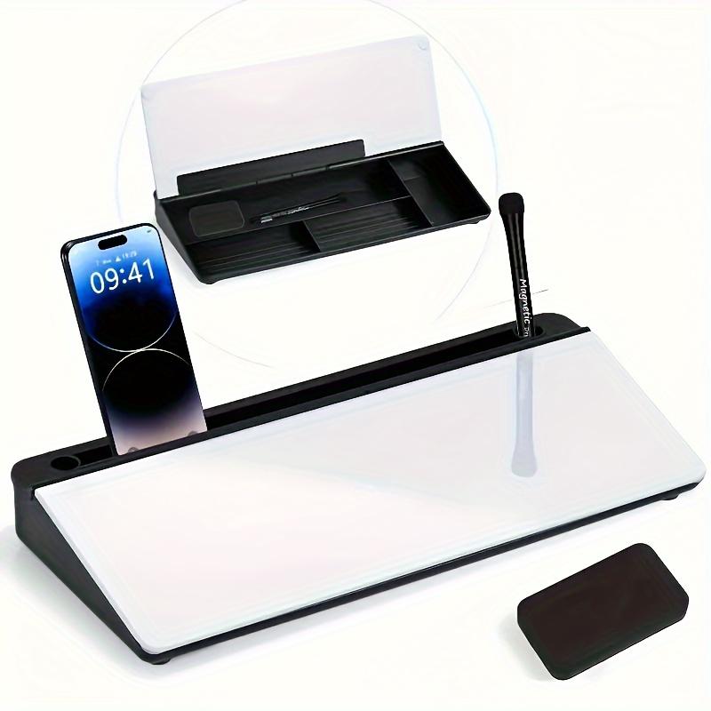 

Sleek Compact Glass Desk Whiteboard with Built-in Storage, Modern Tempered Glass Desktop Organizer & Keyboard Holder, Efficient чорний