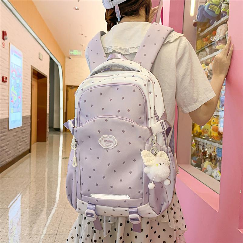 Star Backpack Middle School Students' Lightweight Schoolbag Women's Large Capacity Backpack