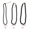 Strands Necklace Black Pearls Necklace Round Imitation Pearl Choker Clavicle