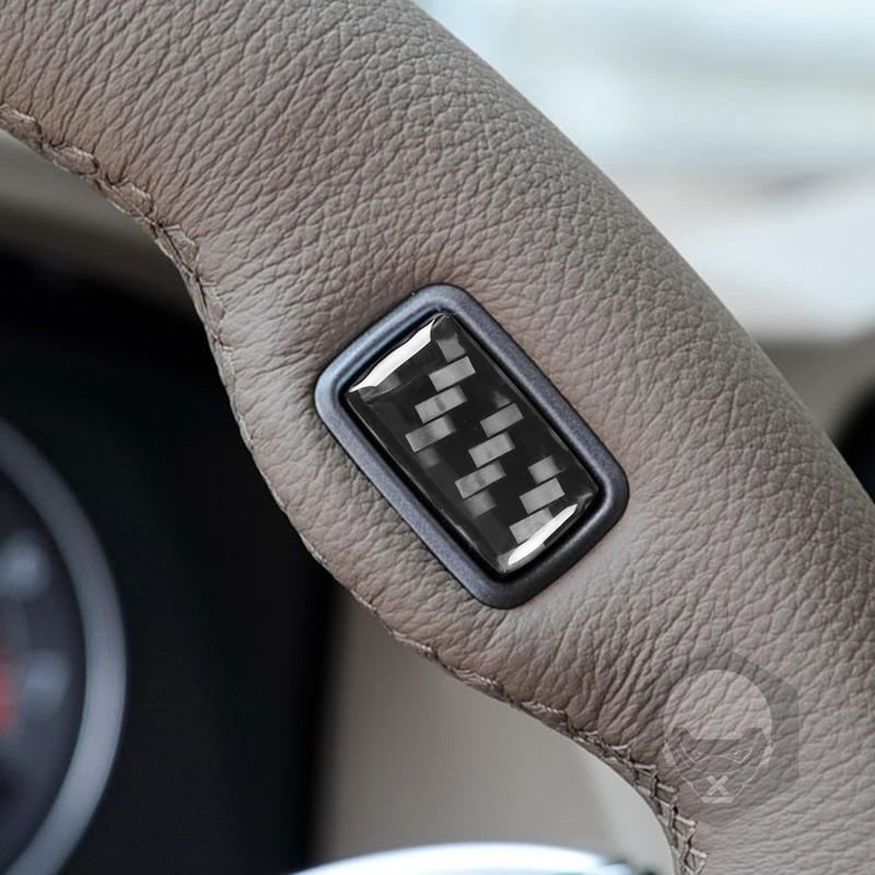 For BMW 7 Series E65 E66 2002-2008 Carbon Fiber Steering Wheel Button Panel Decorative Cover Interior Car Accessories Sticker