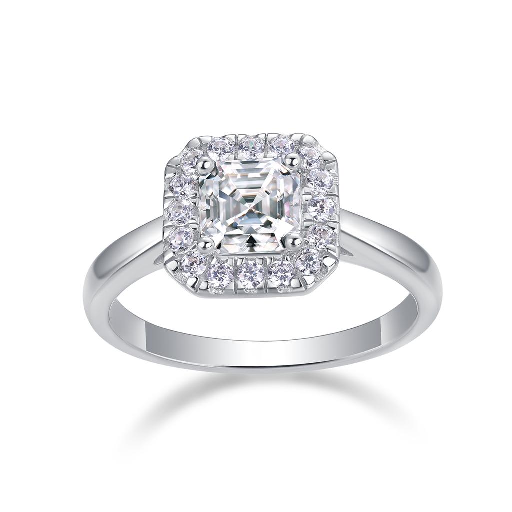 Wedding Ring VVS1 Gra Ascheer Moissanite Ring Ladies Fine Gemstone Women 925 Silver Rings