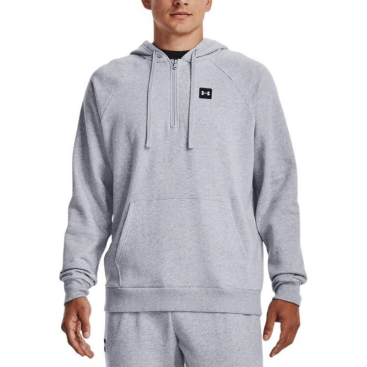 Under Armour Rival Sweatshirts Men's Gray Hooded Moderate Regular 1373371-011