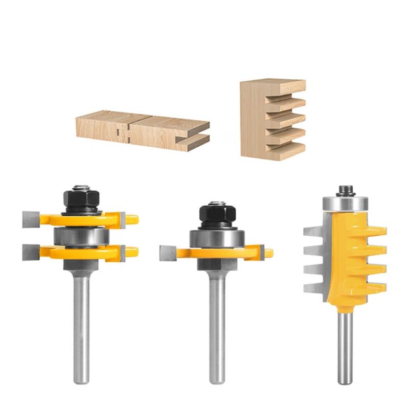 Professional Router Bit Set 1/2 1/4 Shank High Impact Strength Carbide Alloy Tenon Material Milling Tool for Woodworking