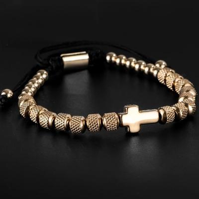 Bracciale Intrecciato a Croce in Acciaio Inossidabile Moda Europea e Americana - Gioiello Semplice e Versatile