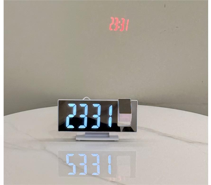 2026 Modern Minimalist LED Mirror Projection Clock with Temperature Display