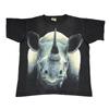Vintage Animal T Shirt XL Black 90s Sinlge Stitch Rhinoceros Nature Made In Usa