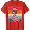 Cool Retro Flamingo in Sunglasses 70s 80s 90s Funny Flamingo T-Shirt