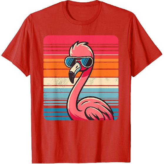 Cool Retro Flamingo in Sunglasses 70s 80s 90s Funny Flamingo T-Shirt