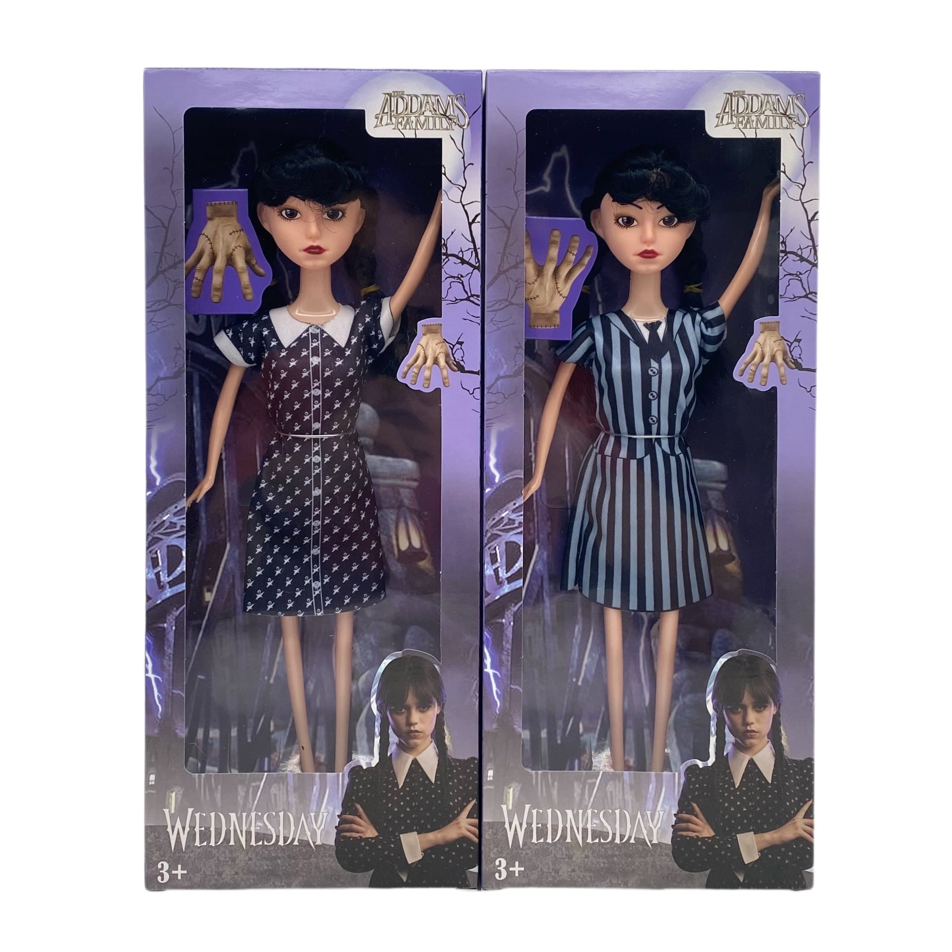 

2 Boxes Wednesday Adams Action Figures Toy Set, 11.5 inch Dolls, Wine Lip, Short Sleeve Skirt,All Joint Mobility,Birthday Gifts for Kids Girls Fans 2PCS
