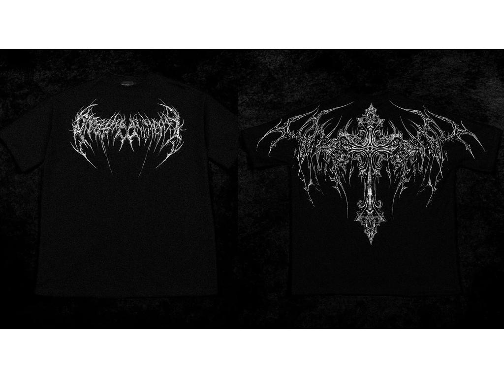 Breathedivinity Herren Dark Style Oversized Baumwoll-T-Shirt - Amerikanische Streetwear, Sportlich Casual, Kurzarm