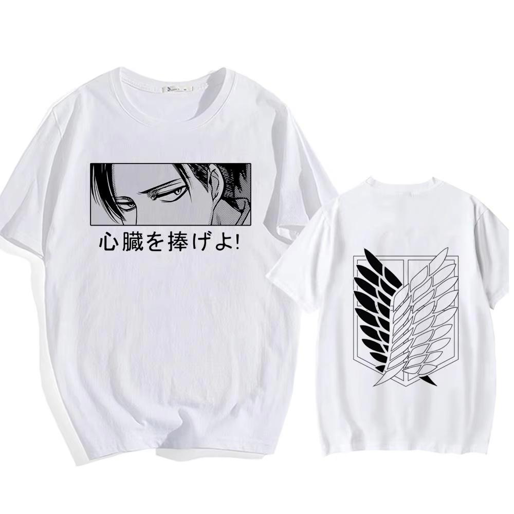 Attack on Titan Streetwear Men's T Shirt Eren Yeager Shingeki No Kyojin  Anime Summer Cotton Women Tops Tees Casual High Quality