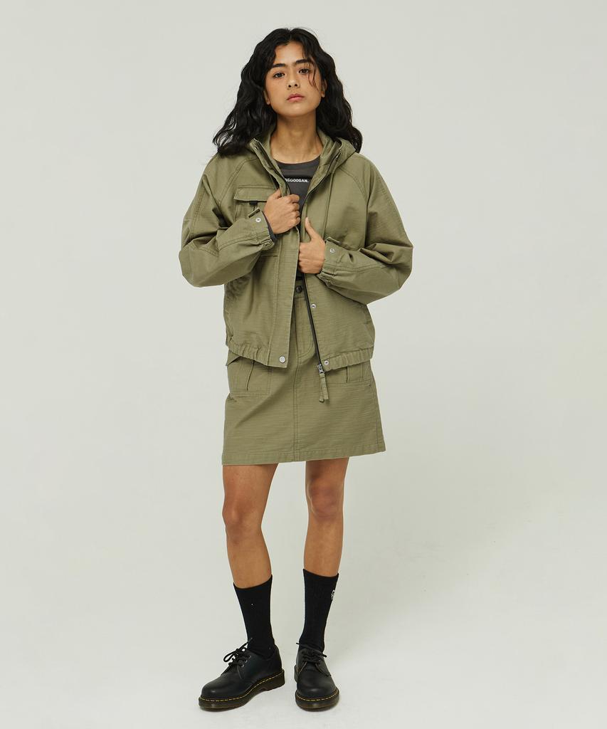 Mc Wood Gun Jupes 4963 Cargo Satin Cotton Khaki Skirt