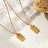 304 Stainless Steel 18K Real Gold Plated Link Cable Chain Tarot Pendant Charm Necklace For Women Gift 45cm(17.7") + 5cm(2")