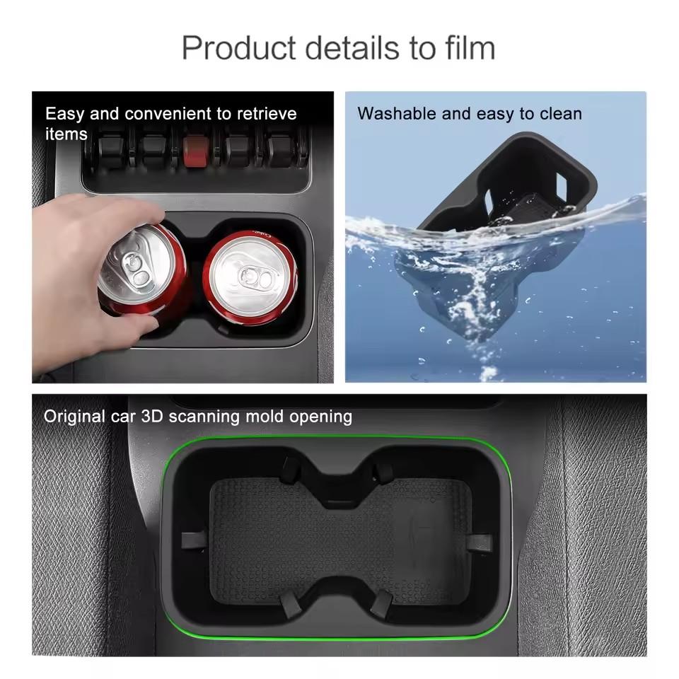 For BYD Shark 2025 2025 Cup Holder Storage Tray Shock-Absorbing Central Armrest Box Car Interior Accessories