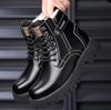 Fashion Genuine Leather Men Boots Top Quality Designer Vintage Cow Leather Men Snow Boots Business Lace Up Outdoor Motorcycle Boots