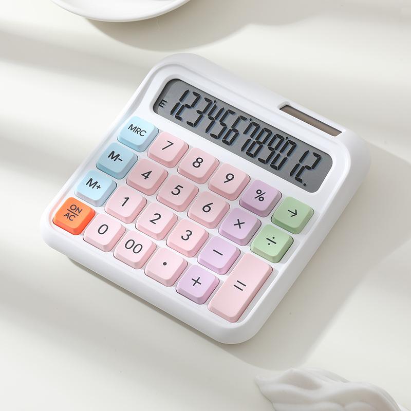 

Multifunction Desktop Calculator LCD Display 12-Digit Math Calculator School Office Supplies Desk Accessories білий