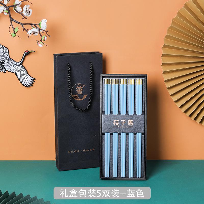 5 Pairs Chinese Chopsticks Set Reusable Non-Slip Japanese Sushi Chop Sticks Set Chopsticks Kitchen Tableware Gift Set 2025 New