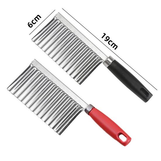 2Pcs Stainless Steel Potato Cutter Chopper Vegetable Fruit Crinkle Corrugated Slicer Egg Salad Ingredient Cutter Kitchen Gadget