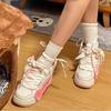 Popular thick-soled dopamine popular little white shoes women's spring 2025 new versatile muffin heightening pink board shoes