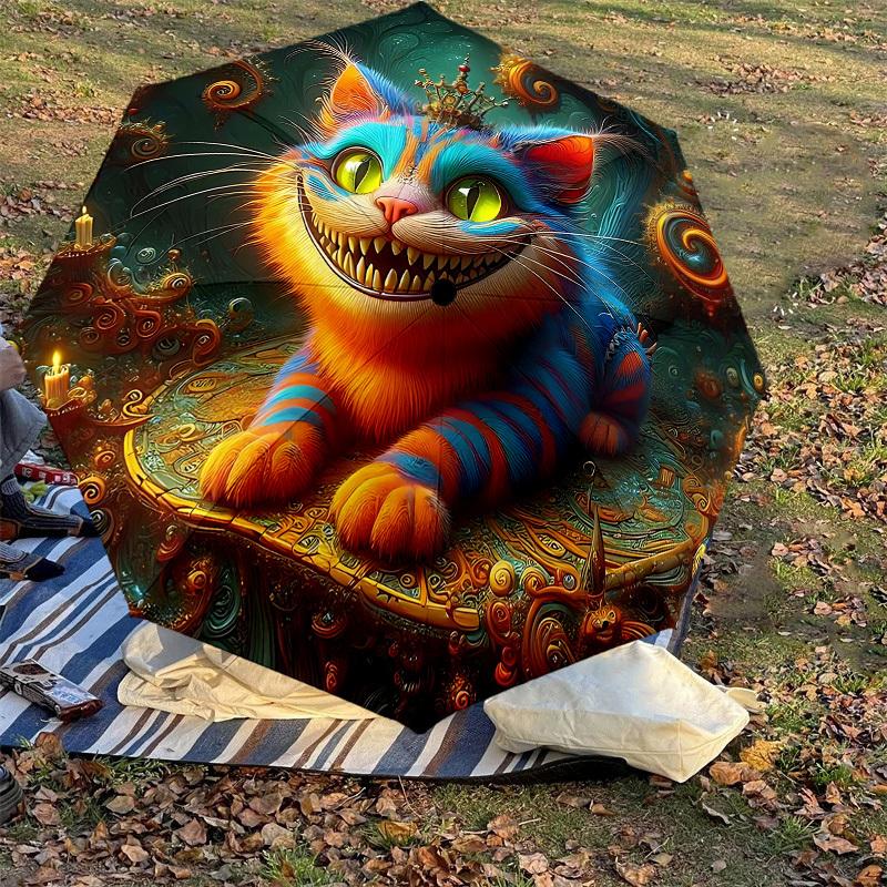 1PC Fantasy Cat Umbrella-9-Rib Reinforced, Automatic Open, Lightweight & Durable, Cute Fashion Accessory for Outdoor-P0756