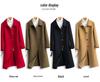 Women's Slim Long Wool Coat with Peter Pan Collar