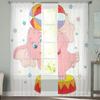 Circus Elephant With A Ball Tulle Curtain For Living Room Sheer Valance Curtain For Kitchen Bedroom Window Drapes