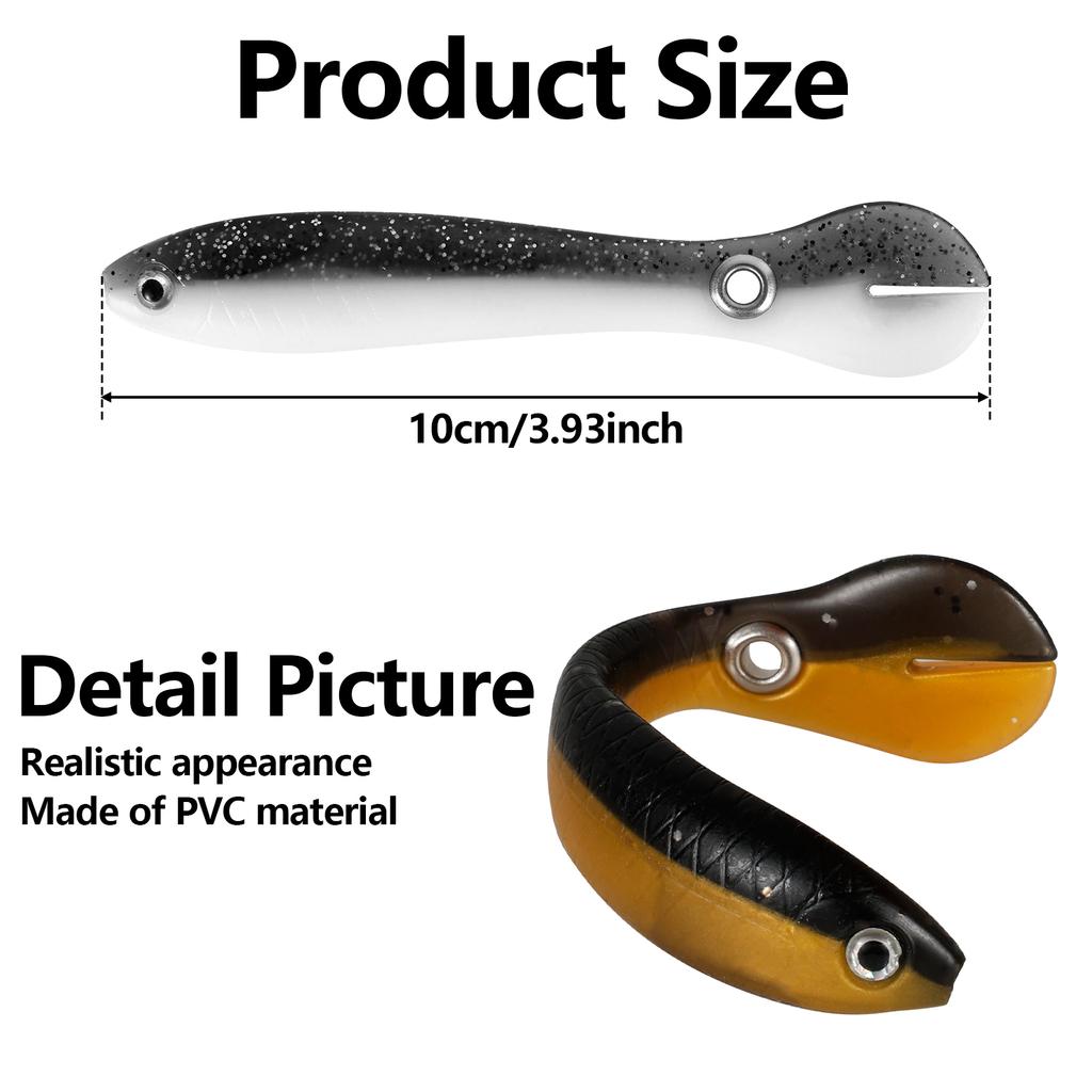 5 Pcs Fishing Lures 3D Fishing Bait Simulation Loach Soft Lures Deep Diving Swimming Bait 3.9 inch PVC Fishing Lures for Fishing