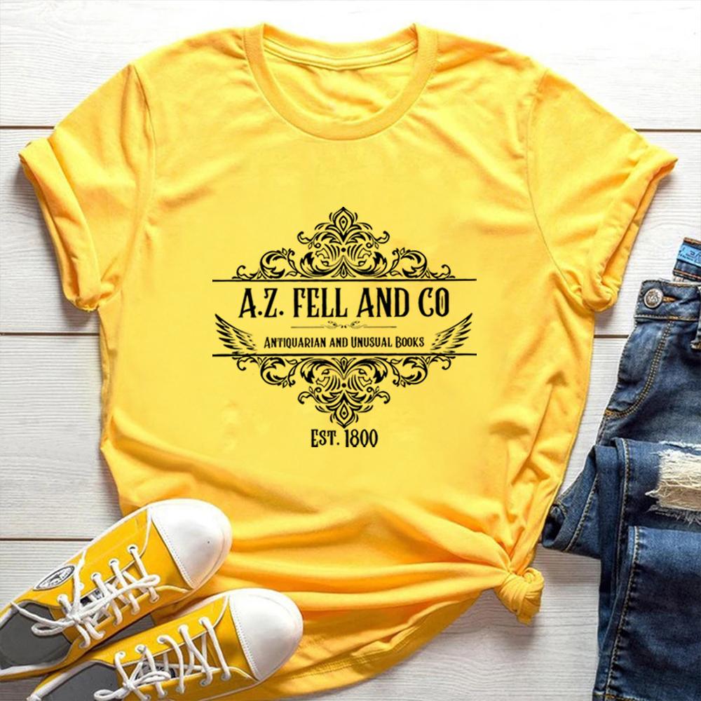 Good OUnisexs Tshirts Women AZ Fell and Co Antiquarian and Unusual Books T Shirt Retro Womens Clothing Unisex Casual Tops