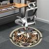 1pc Tiger Artwork Chair Carpet for Office, Round Non Slip Durable Large Size Office Carpet, Suitable for Office