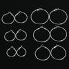 12Pcs/6Pairs Simple Punk Hoop Earrings Set Big Circle Earrings for Women Girls Ear Hoop Earring Oversized Zircon Accessories