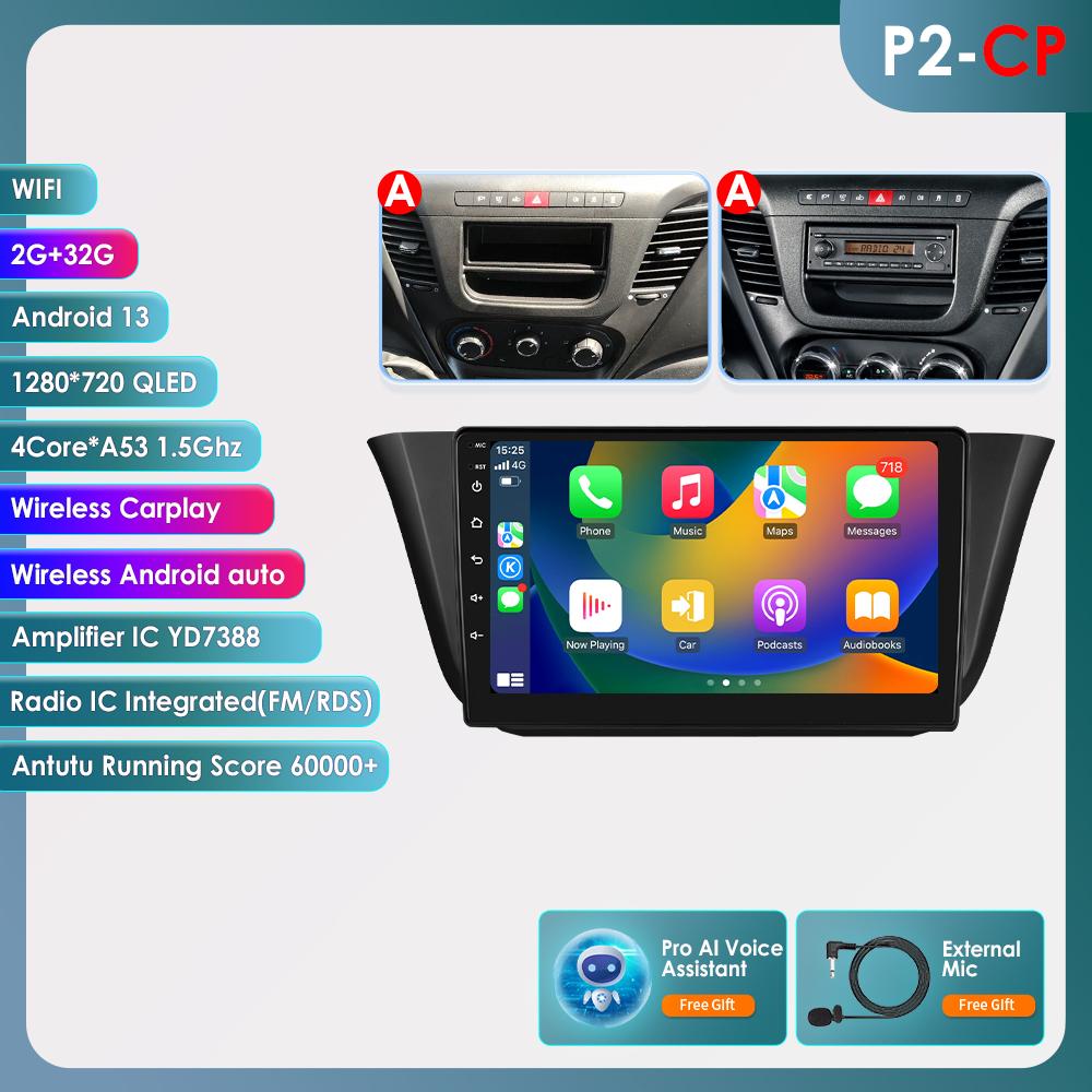 Hizpo 4G 9'' AI Intelligent System Wireless CarPlay Android Auto Radio for Iveco Daily 2013-2021 Car Multimedia GPS 2din Intelligent Screen DVR Cam