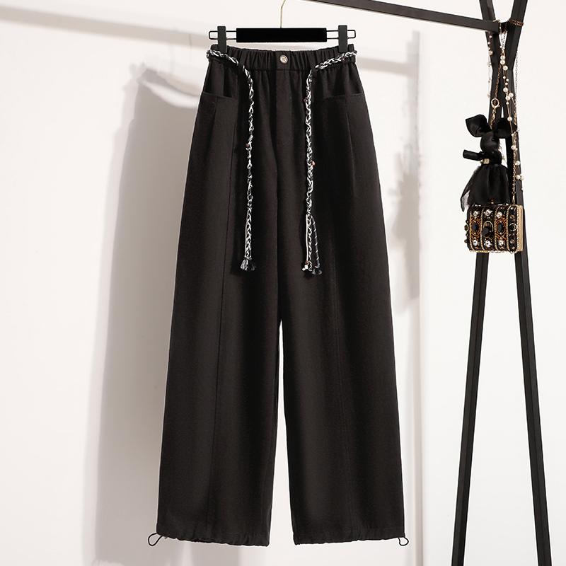 

DIMANAF 2025 Plus Size Autumn Long Pants Women Elastic Casual High Waist Vintage Harem Pants Loose Basic Trousers L