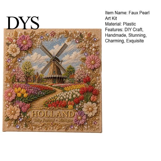 Healing Arts Crafts Activities DIY Faux Pearl Painting Kit, Handmade Floral Landscape 3D Gem Bead Art Craft, Creative Home Decoration Projects