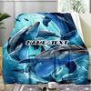 1PC Custom Name Ocean Dolphins Adventure Outdooor Flannel Blankets Throw Blanket All-Season Throw Gift Bedspread for Couch, Bed, Camping Holiday Birth