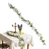 180cm Easter Simulated Rattan Bunny Ear Leafs Daisy Easter Egg Decoration Wall Hanging Garland For Spring Party Garden Wedding