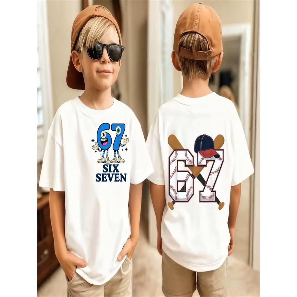 Summer 67 Meme T-Shirt for Men's Funny Digital Print Short Sleeve Tee Loose Comfortable Tops Streetwear Fashion Women Clothes
