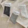 Female Spring and Autumn Sweet Pure Color Pull A Love All Kinds of Big Lace Boneless Tube Pile Socks