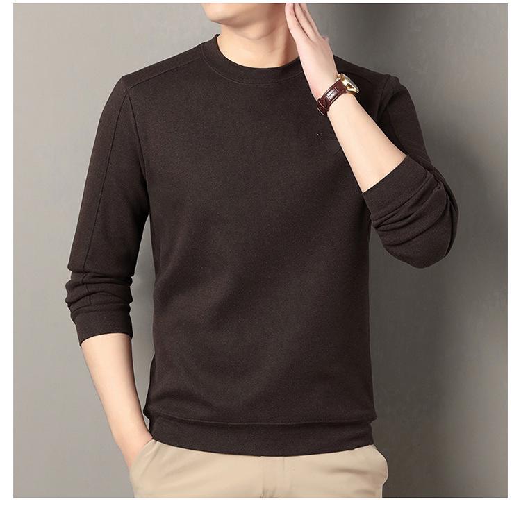 Men's Winter Plus Velvet Thick Warm Round Neck Hoodie - Casual and Versatile Base Layer Top