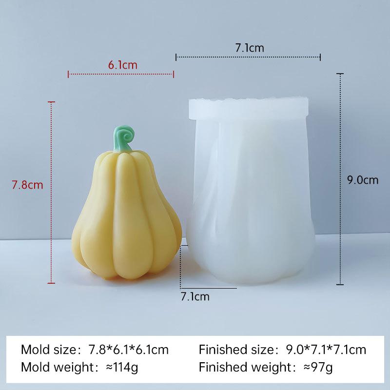 

3D Simulation Pumpkin Silicone Candle Mold DIY Halloween Pumpkin Aroma Plaster Resin Ornaments Handmade Soap Candle Mould