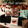 Home Decor Christmas Themed Festive Pillow Covers Pattern Cushion Cover Suitable for Sofa Bedroom Car Pillow Cover