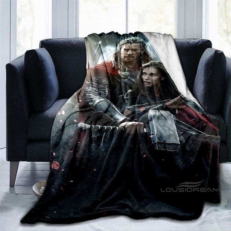 Customizable 2026 new Thor cartoon anime blankets bedroom decorations warm flannel sofa blankets suitable for home bedroom
