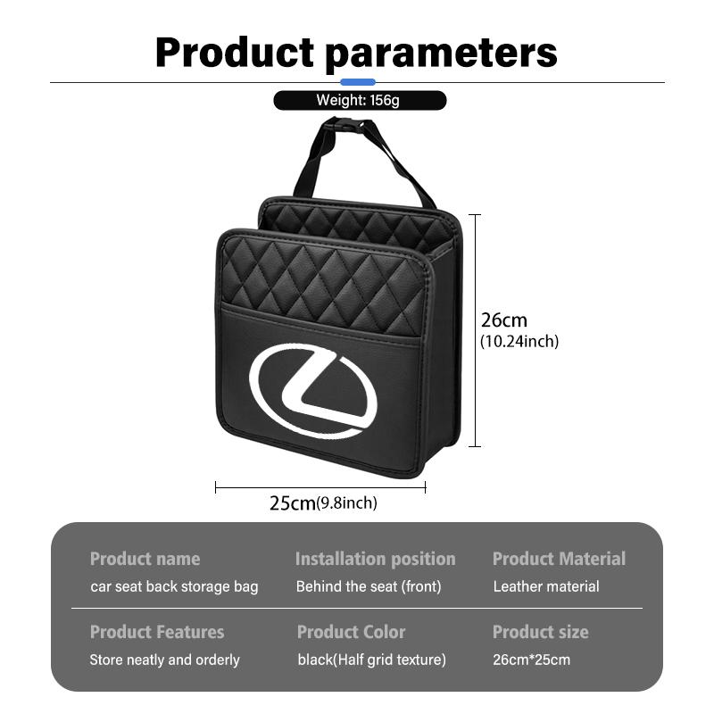 For Lexus Multifunction Car Backseat Storage Bag Tissue Water Cup Holder Auto Organizer Accessories RX350 IS250 CT200h ES250 AEU1