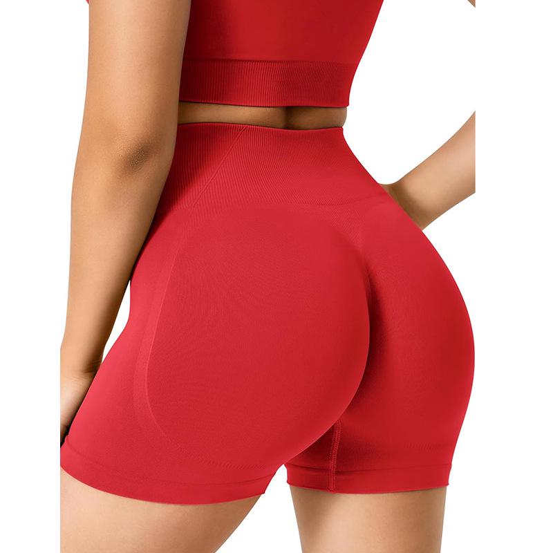 European-American Seamless High-Waist Tummy Control Yoga Shorts - Butt Lift, Sexy, Three-Quarter Length for Running & Fitness Women