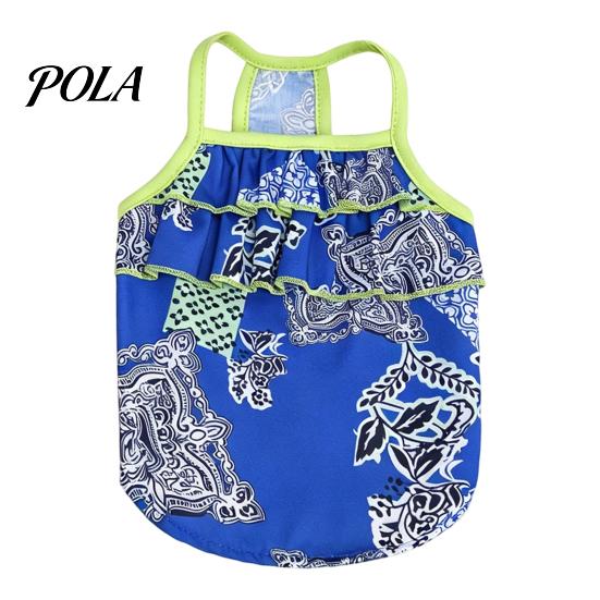 Breathable Dog Clothing Floral T-Shirt, Sleeveless Girl Shirt, Double-Layered Ruffle Double-layer Shirt Female Pet Outfit for Small Dogs Summer