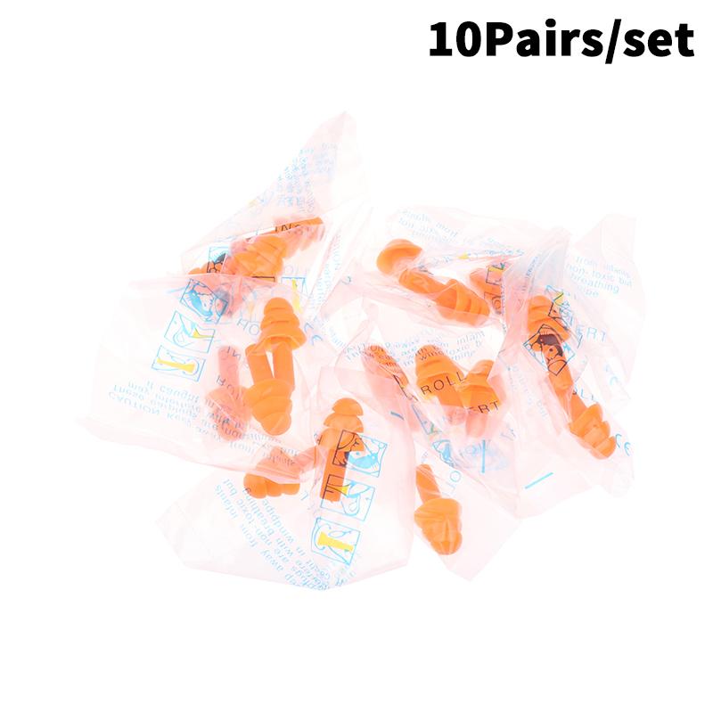 10 Paar Silikon Anti-Lärm Ohrstöpsel Geräuschunterdrückender Schwamm zur Geräuschreduzierung Schlaf & Arbeit Schnarchlinderung