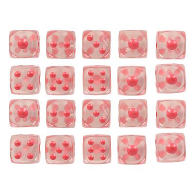 20pcs Dice Set 6 Sided Transparent Dices Rounded Corner Dice for Board Games and Teaching Math